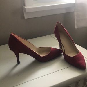 Red suede heels